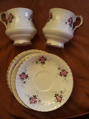 Buy Vintage Royal Imperial Fine Bone China 2 Cups & 4 Saucers • 4.99£