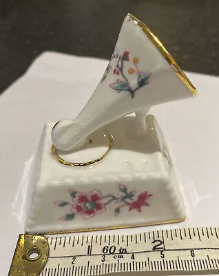Buy Hammersley Bone China Miniature Ceramic Gramophone Vintage Ornament 7cm High • 4£