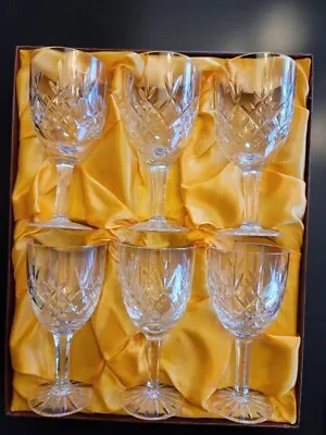 Buy Edinburgh Crystal Wine Glasses, Lomond Design, Original Style, Boxed Set Of 6 • 482.57£