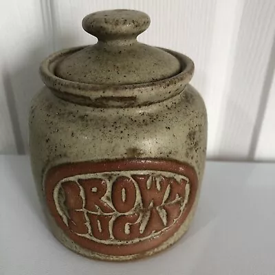 Buy Vintage Tremar  Pottery Cornwall Brown Sugar Jar Pot With Lid • 12£