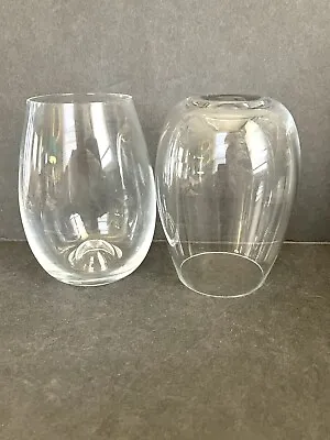 Buy Set Of 2 Stemless Clear Wine Glasses Indented Base - Dartington Crystal Signed • 18.97£