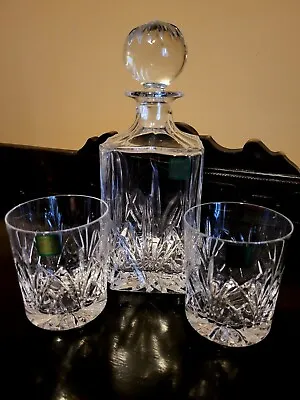 Buy NWT 3-pc Set Marquis By Waterford Brookside Square Cut Crystal Decanter Stopper • 120.97£