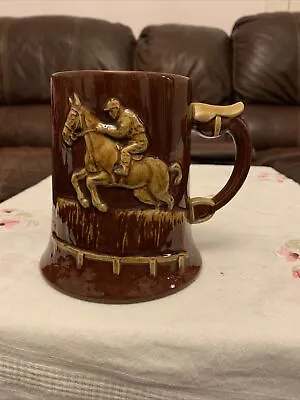 Buy Brown Hand Made Dartmouth Pottery Devon Tankard . Horse Theme Detail Mug • 6£