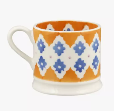 Buy EMMA BRIDGEWATER POTTERY 1/4 PINT Orange/Blue Border Small Mug • 25£