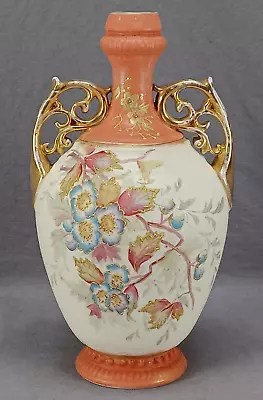 Buy Royal Bonn Hand Painted Blue Poppies Raised Gold Orange & Ivory Vase C.1875-1890 • 144.77£