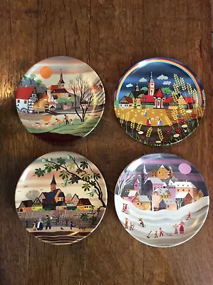Buy 4 X Poole Pottery Four Seasons Decorative Plates Vintage D - 15 Cm • 14£