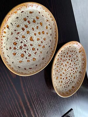 Buy 2 X Oval Serving Dishes, Fosters Pottery Honeycomb Glazed. • 15£