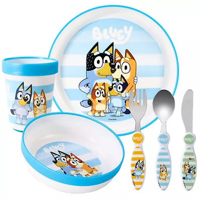 Buy Bluey Kids 6 Piece Dinnerware Cutlery Set - Plate/Bowl/Cup/Knife/Fork/Spoon • 19.99£