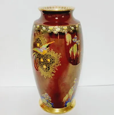 Buy Carlton Ware 1930 New Chinese Style Bird Cloud 10  Vase Designed By Violet Elmer • 144.66£