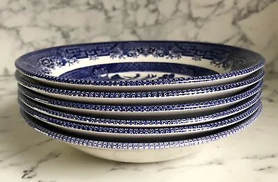 Buy Set Of 6 - Churchill Blue Willow - 7 7/8  Soup / Cereal Bowl • 28£