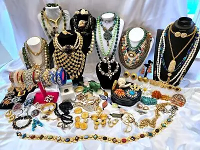 Buy Vtg High End Jewelry Lot-100+TRIFARI*BOUCHER*925*MEERSCHAUM*KRAMER*JULIANA*+LotL • 1,446.26£