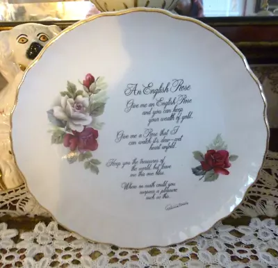 Buy Old Foley James Kent LTD Cake Plate ,With An English Rose Poem 22.5 Cm • 17.99£