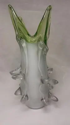 Buy Czech Republic Bohemia Art Glass Green White Very Heavy 5.22Kg 14   Tall #5201 • 29.99£