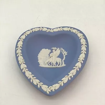Buy Antique Wedgwood Blue Jasperware Heart Shaped Trinket Dish • 0.99£