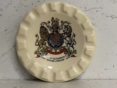 Buy Brixham Pottery  - Small Dish Ash Tray - Queen Elizabeth II Silver Jubilee 1977 • 13.99£