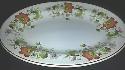 Buy W H Grindley Flying Saucer Baildon Flowers Patt 12½ In Oval Platter Plate C1982 • 9.99£
