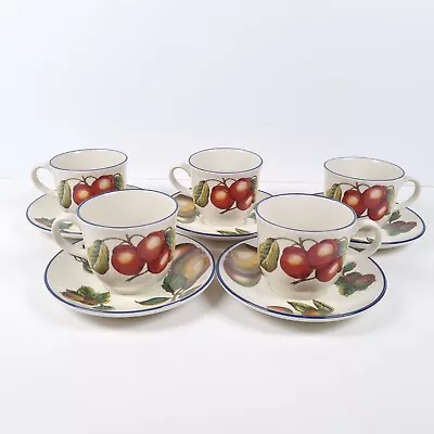 Buy Staffordshire Tableware Autumn Fayre Cups & Saucers Fruit Pattern England X 5 • 27.66£
