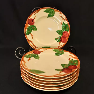 Buy Franciscan Apple Set Of 7 Salad Plates 8  Embossed 1958-1966 USA Red Green Brown • 81.05£