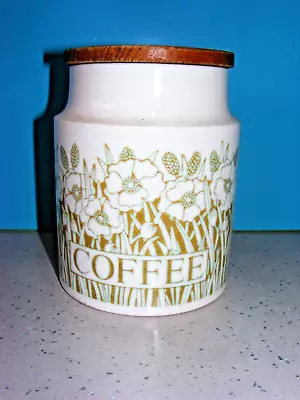 Buy Vintage Hornsea Pottery Fleur Pattern Coffee Storage Jar With Wooden Lid. VGC • 7.99£