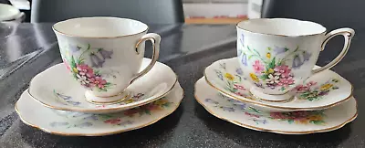Buy Queen Anne Old Country Spray Pair Of Trios (cup, Saucer, Plate) (6 Pieces) • 6.99£