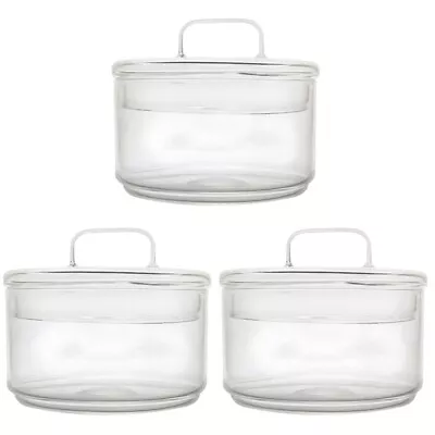 Buy HEMOTON Glass Snack Containers With Lid - Clear Glass Fruit Bowl- • 36.75£