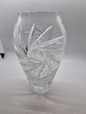 Buy ✨️vintage Bohemian Czech Cut Glass Vase Retro Heavy✨️ • 30£