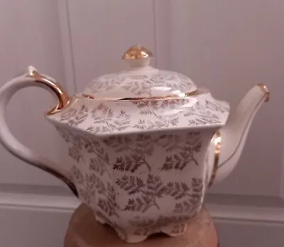 Buy Sadler Ivory Cream Gold Trim Floral Pattern Teapot Made In England • 19.99£