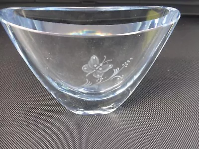 Buy Signed Strombergshyttan Swedish Art Glass Butterfly Vase Mid Century Vintage • 49.99£
