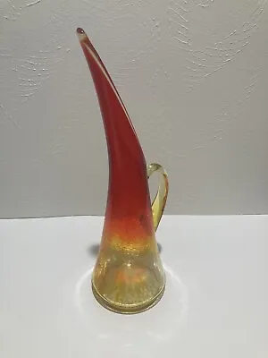 Buy Vtg Amberina Crackle Stretch Swung Glass Pitcher Ewer Vase 14.5”   Kanawa  • 23.98£