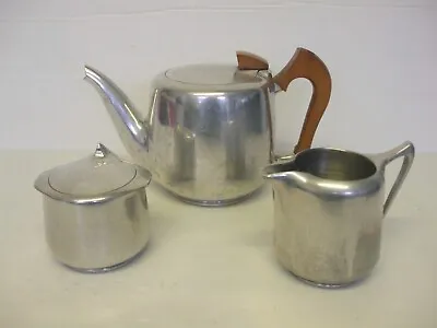 Buy Vintage Picquot Ware 3 Piece Tea Set With Teapot, Milk Jug & Sugar Bowl • 24.95£