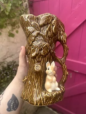 Buy SylvaC Woodland Rabbit Vase  - Vintage Collectable Ceramic UK Pottery Tree • 10£