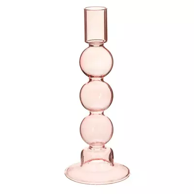 Buy Candle Holder Decorative Bubble Pink Glass Bright Color Bubble Shape Home Decor • 20.99£