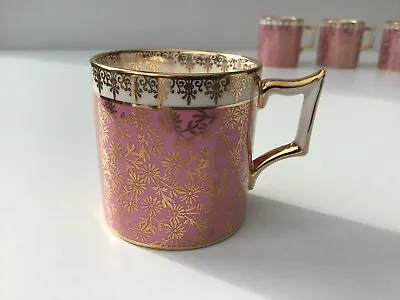 Buy 4 X Harlequin Demitasse Coffee Cans / Cups By Old Foley James Kent 5057 Pink • 35£
