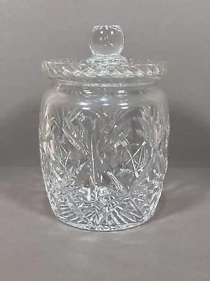 Buy Vintage Crystal Glass Lidded Biscuit Barrel Sweet Cookie Jar H6.5  • 9.88£