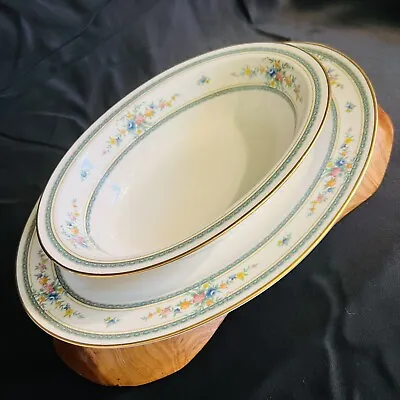Buy Noritake Japan Amenity OVAL PLATTER And OVAL SERVING BOWL Ivory China 7228 • 66.76£
