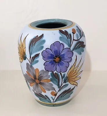 Buy Gouda Pottery Holland Flora Vase Viola Vintage Floral Multicolour Signed • 8.99£