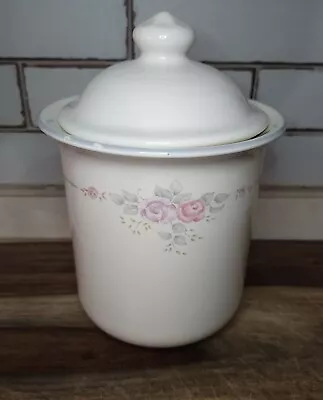 Buy Vintage Pfaltzgraff Trousseau Crock Flour Sugar Tea Rose Pattern With Lid 8.75  • 11.36£