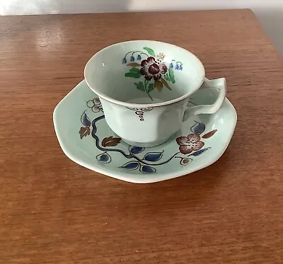 Buy Pretty Vintage Adams Calyx Ware Cup And Saucer / Floral/ Duck Egg Blue • 5£