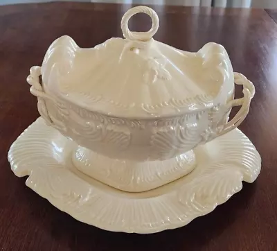 Buy Royal Creamware Made In England Covered Dish Tureen With Lid Underplate And Box • 216.94£