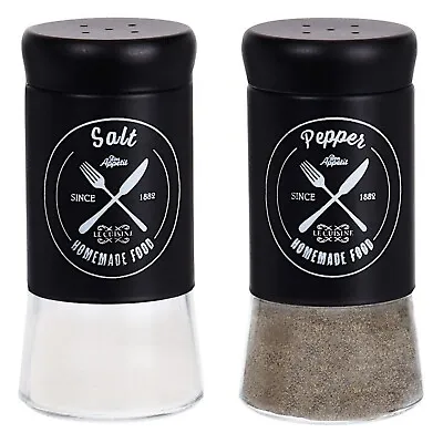 Buy Salt And Pepper Shakers Pots Set Glass Dispensers Storage Cruet Jars Retro X2 • 7.49£