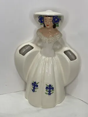 Buy WEIL WARE California Pottery Lady Vase Planter Figurine Vintage Mavis Blue White • 38.36£