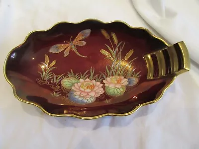 Buy Carlton Ware Rouge Royale Scalloped Dish  Butterfly Decoration 1930s • 8£