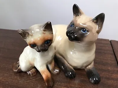 Buy Beswick Siamese Cat #1559 And Kitten #2936 Ornaments • 8.99£
