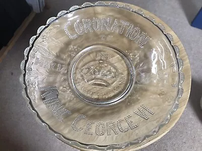 Buy King George VI Glass Coronation Commemorative Glass Plate May 1937 • 5£