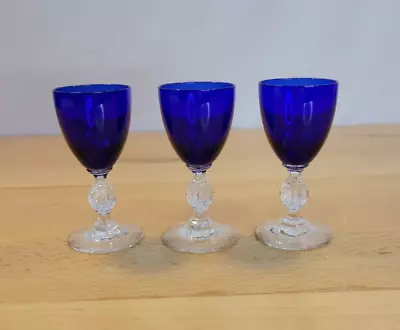 Buy Cambridge AURORA Cobalt Blue 1-oz. Cordial Liquor Cocktail 3.5” #1066 Set Of 3 • 57.62£