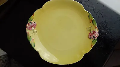 Buy ROYAL WINTON-GRIMWADES-YELLOW “TIGER LILY” HANDLED CAKE PLATE.  @1940`s V.RARE • 99£