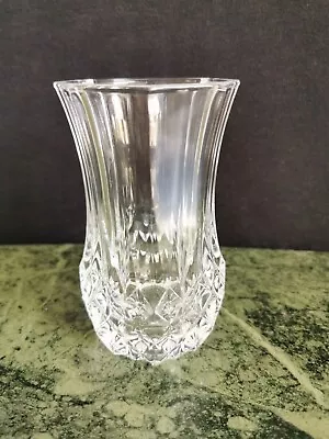 Buy Small Vintage Crystal Bud Vase Diamond Cut Glass Clear • 5£