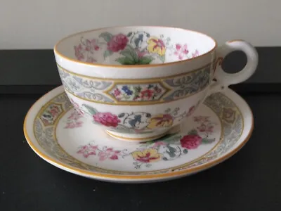 Buy Vintage Royal Worcester Ring Handle Hand Decorated Flat Tea Cup & Saucer 1932 • 9.99£