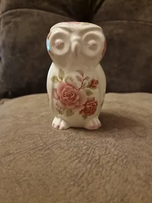 Buy Fenton China Company Owl Figurine White With Pink Roses. Great Condition.  • 10£