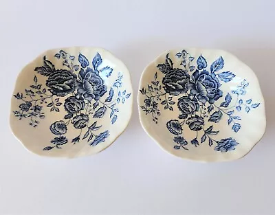Buy Vintage Johnson Brothers Bros China Elizabeth Bowls Blue Roses Flowers Set Of 2 • 16.08£